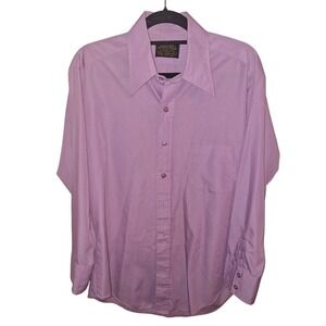 Vintage Sears Men's Store XL Pastel Purple Preppy Spring Button Down Dress Shirt